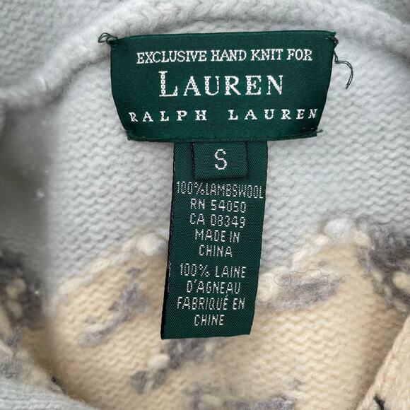 Vintage Ralph Lauren Wool Sweater Sled Dog Huskies Winter Holiday Hoodie Size S - Picture 10 of 16